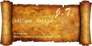 Jéger Tullia névjegykártya
